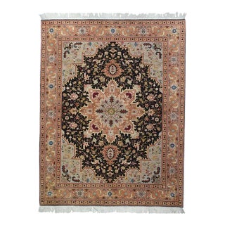 Extremely Fine Persian Tabriz Wool & Silk Rug 5'0" X 6'0" For Sale