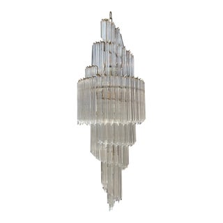 1980s Vintage Lucite Spiral Chandelier For Sale
