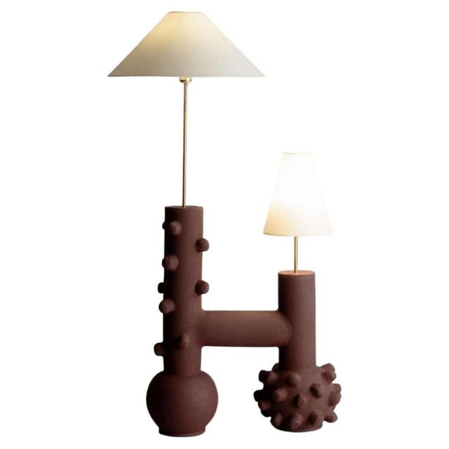 Connection Sculptural Floor Lamp in Ceramic by Liliana Silva For Sale - Image 6 of 6