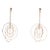 Dangling Rose Gold Circle Earrings - 2 Pieces For Sale