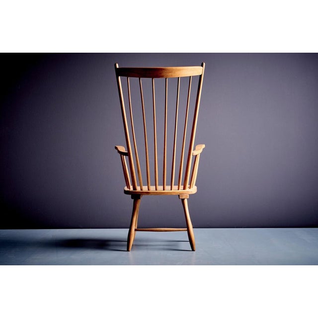Highback Windsor Lounge Chair by Arno Lambrecht, 1950s For Sale - Image 3 of 9