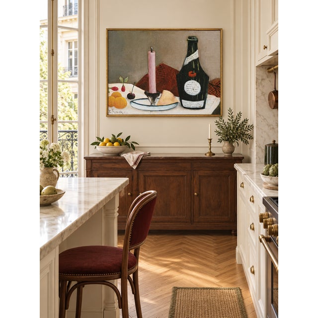 French 1908 Vintage French Still Life Art Print With Pink Candle by Henri Rousseau - 48" X 36" For Sale - Image 3 of 9