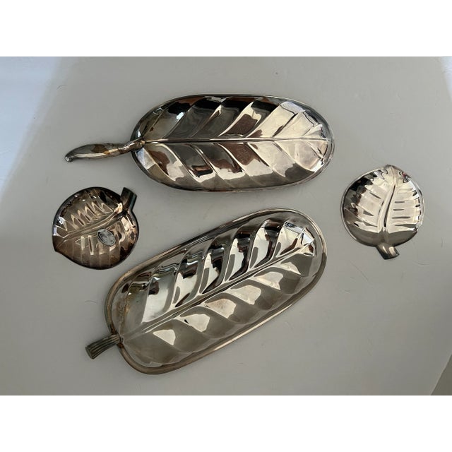 Silver-Plate Leaf Serving Dishes-4 For Sale - Image 4 of 4