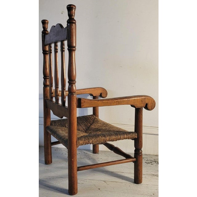 Folk Art 19Thc Banister Back Child;s Chair From New England For Sale - Image 3 of 9