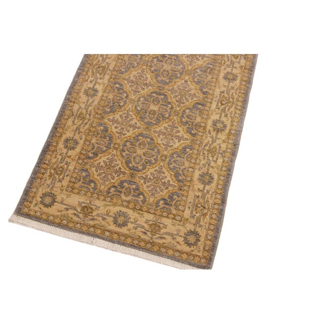 Boho Chic Ziegler 1990'sGray/Gold Wool Runner Rug- 2'9'' X 9'5'' For Sale - Image 4 of 10