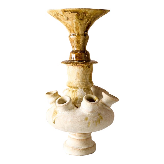 Handmade Mediterranean "Fig Vase 7" Glazed Stoneware by Canoa Lab for TRNK From Deriva Y Trampa Series For Sale