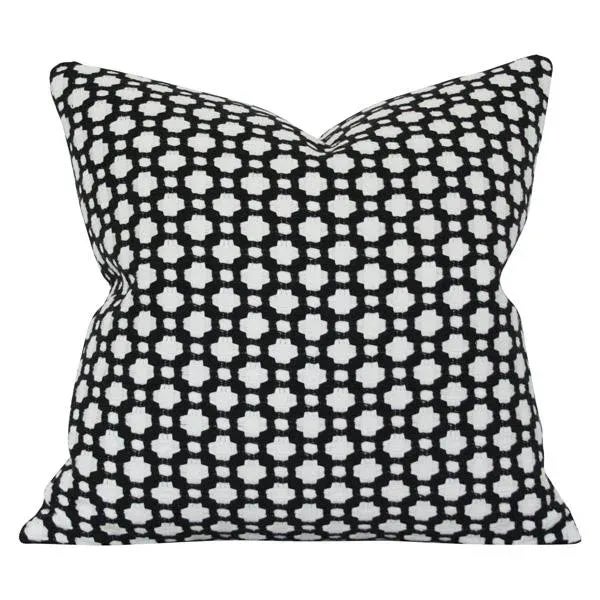 Schumacher Schumacher Betwixt Black 17" Square Pillows With Feather Down Inserts - Pair For Sale - Image 4 of 4
