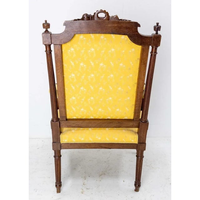 19th Century French Walnut Fauteuil Armchair For Sale - Image 6 of 10