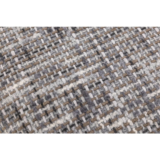 Contemporary Contemporary Modern Black and Gray Fabric Upholstered Swivel Vanity Stool For Sale - Image 3 of 6