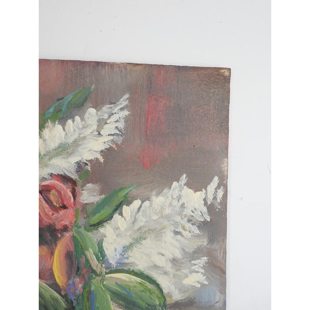 Mid 20th Century Pink and White Floral Still Life Painting For Sale - Image 4 of 7