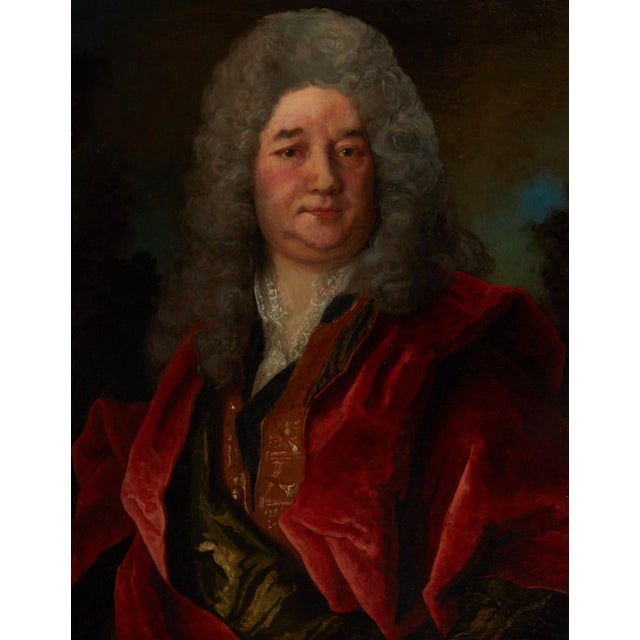 This listing is for an early 18th century French portrait painting of a nobleman. The painting depicts a man with powdered...