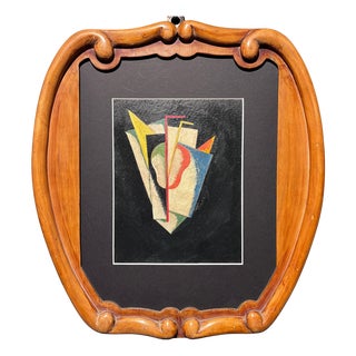 Antonio Marasco, Futurist Composition on a Black Background, 20th Century, Oil on Cardboard For Sale