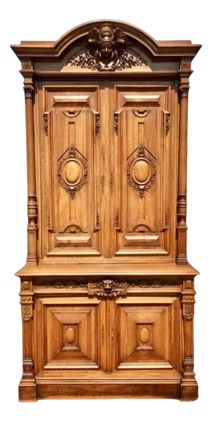 Renaissance Style Walnut 2-Body Buffet