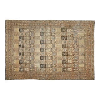 Fine Antique Persian Kirman Botanic Handmade Wool Rug For Sale