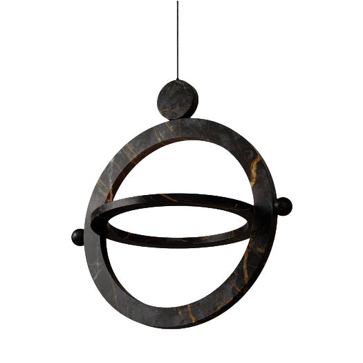 Black Marble and Stone Ring-Shaped Gaïa Lamp by Esther Knopfler For Sale