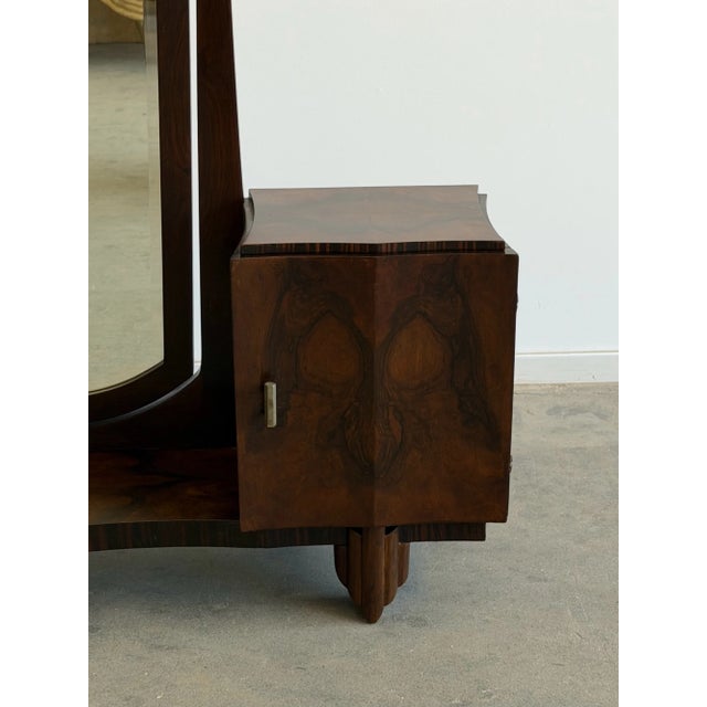 1940s Art Deco Ash Burl Veneer Vanity For Sale - Image 14 of 16