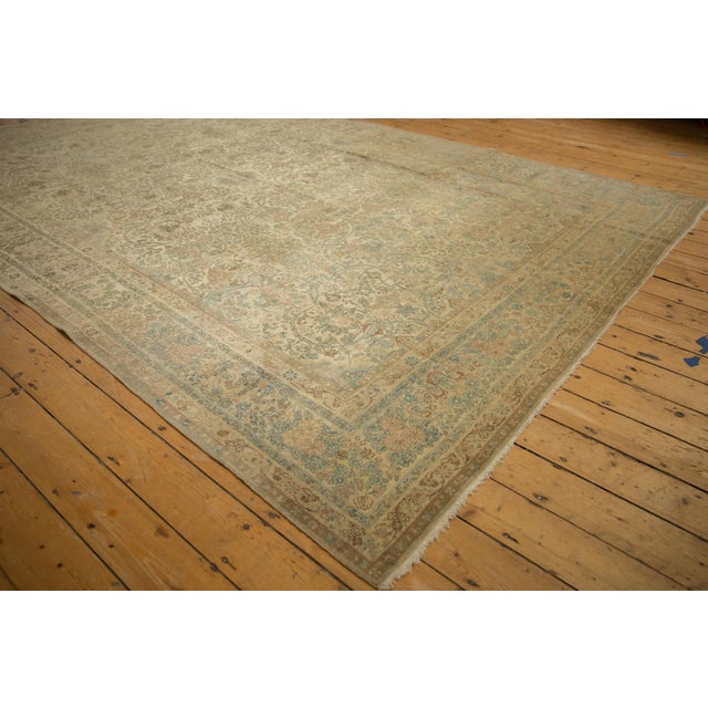 1940s Vintage Distressed Kerman Carpet - 8'7" x 12'4" For Sale - Image 5 of 10
