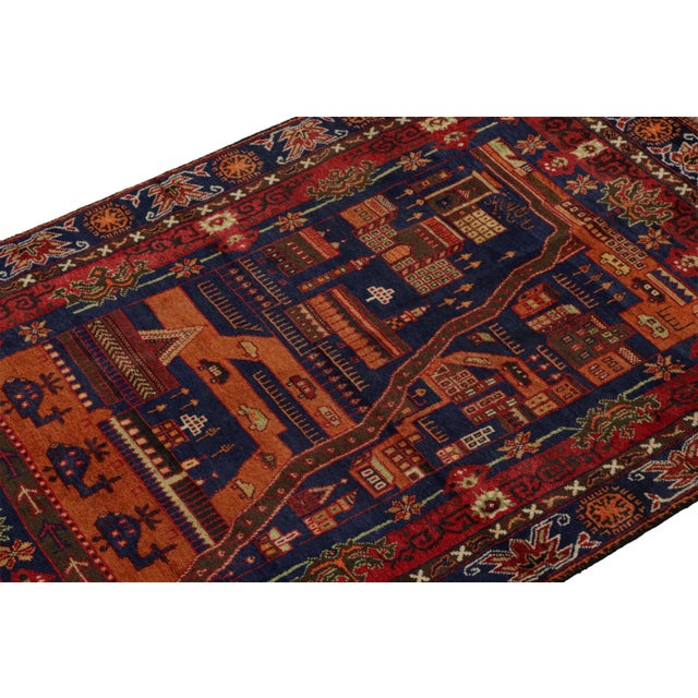 Rug & Kilim 1950s Collectible Vintage Baluch Tribal Rug With Pictorial Patterns, From Rug & Kilim For Sale - Image 4 of 8