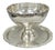 Vintage Fb Rogers 5614 Victorian Silver Plated Punchbowl W/ Round Tray, 2 Pc Set For Sale