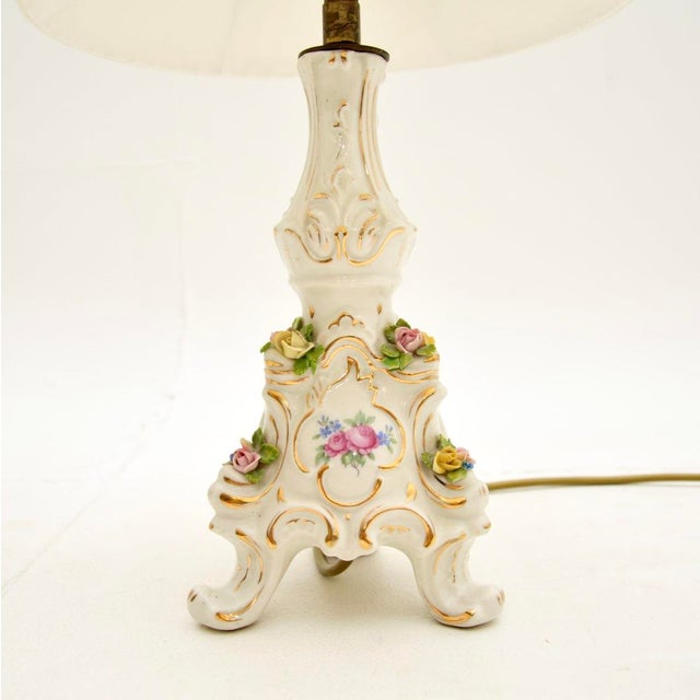 Dresden Porcelain Table Lamps, 1930s, Set of 2 For Sale - Image 6 of 10