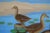 Late 20th Century Mallard Ducks in Pond With Lily Pads, Horizontal Landscape by Hugh Hendry For Sale - Image 5 of 10