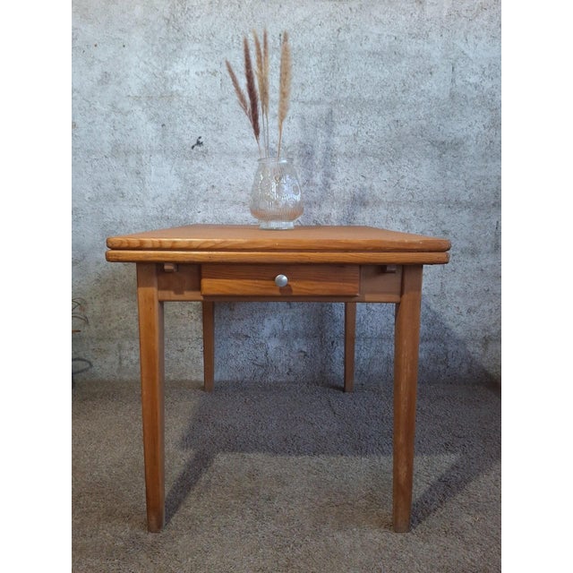 Dining Table with Sliding Extensions, 1950s For Sale - Image 4 of 12