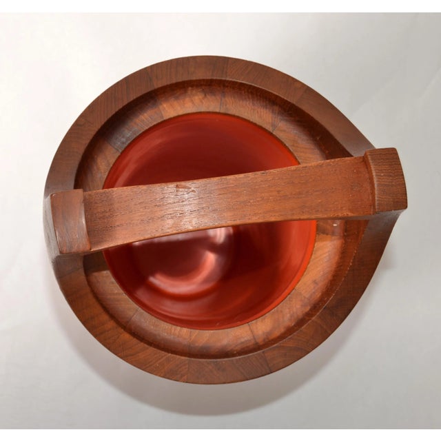 1960s Jens Quistgaard Dansk Designs Scandinavian Modern Staved Teak Lidded Ice Bucket For Sale In Miami - Image 6 of 12