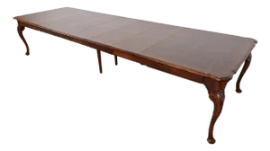 Saybolt Cleland Georgian Burled Walnut Monumental Extension Dining Table, Newly Refinished