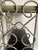 Metal Mid-Century Hollywood Regency Silver-Tone Metal Tabletop Étagère With Black Glass Shelves For Sale - Image 7 of 12