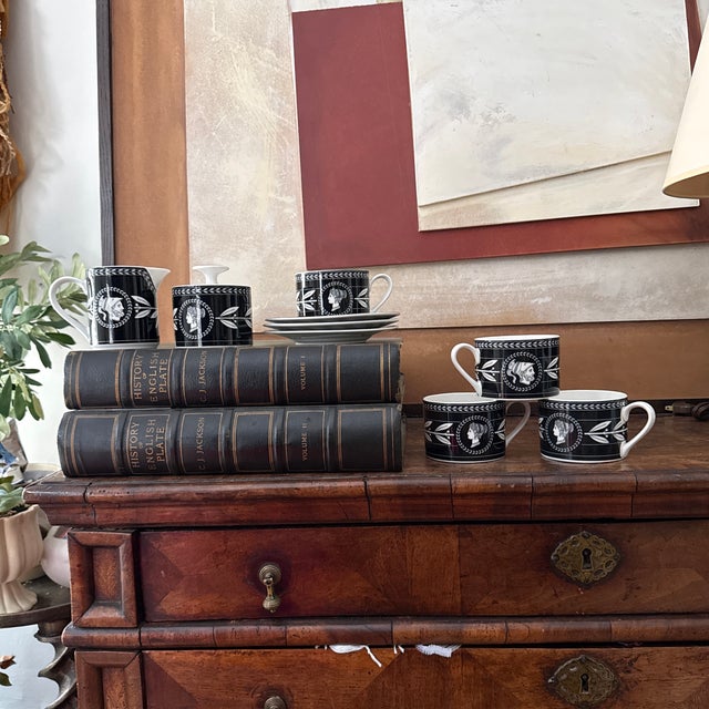 Vintage Casual Victoria and Beale Olympia Black Coffee and Tea Set Nine Piece Collection For Sale - Image 12 of 12