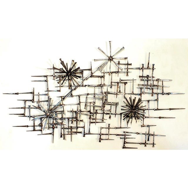 2000 - 2009 Abstract Pom Pom Nail Wall Sculpture For Sale - Image 5 of 5