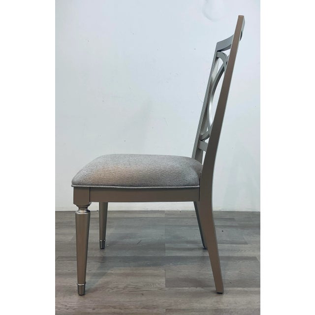 Pulaski Modern Geometric Warm Silver Dining Side Chair For Sale In Atlanta - Image 6 of 7