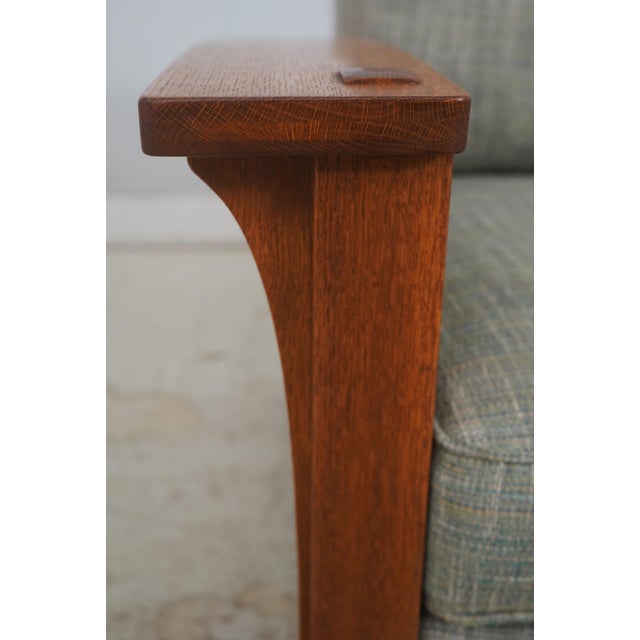 Wood Stickley Mission Oak Arts & Crafts Upholstered Sofa For Sale - Image 7 of 18