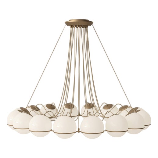 Model 2109/16/20 Champagne Structure Lamp with Glass by Gino Sarfatti For Sale