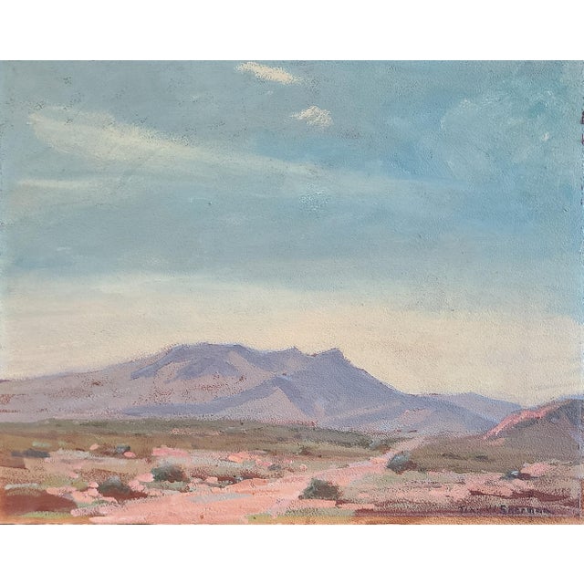 Blue John Walter Sherman Antique Oil Painting Early California Desert Landscape For Sale - Image 8 of 16