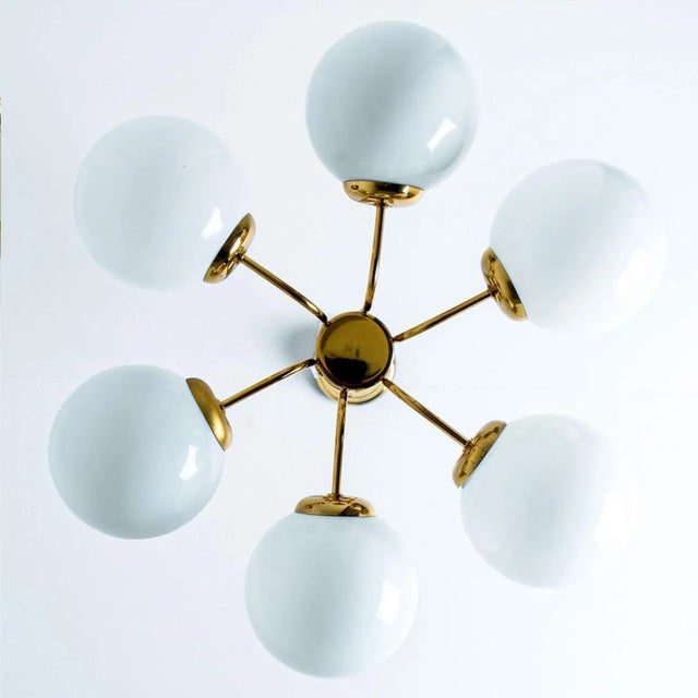 Brass Round Hanging Light from Limburg, 1970s For Sale - Image 3 of 9