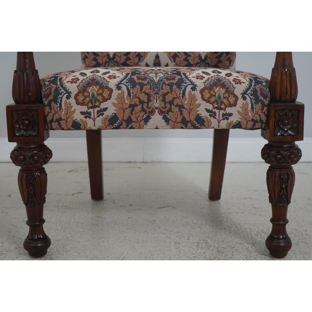 Brown Pair Large Swan Carved Mahogany Throne Chairs For Sale - Image 8 of 18