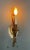 Vintage Solid Brass Electric Candle Stick Rope and Tassel Wall Sconce With Linen Shade For Sale - Image 13 of 14