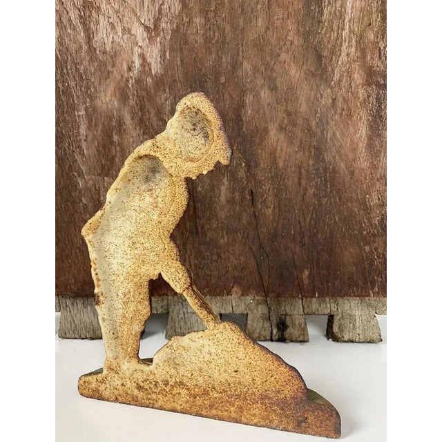 Original Painted Door Stop of Golf Player in Cast Iron, 1940s For Sale - Image 11 of 12