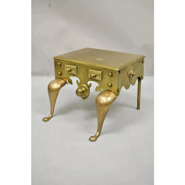 Victorian Antique English Victorian Solid Brass Footman Fireplace Trivet For Sale - Image 3 of 11