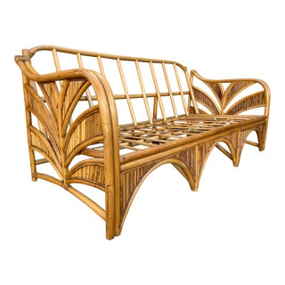 Costal Style Split Bamboo and Rattan Boho Sofa Frame. Circa 1980s For Sale