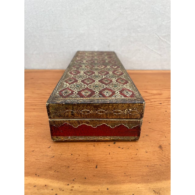 Goldenrod Italian Florentine Glove Box For Sale - Image 8 of 12