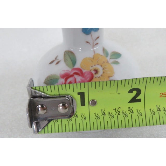 Porcelain Decorative China White Floral Miniature Bud Vase For Sale - Image 9 of 9