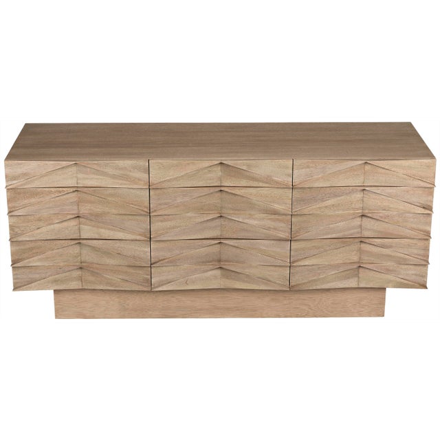 Noir NOIR Drake Geometric Sideboard, Washed Walnut For Sale - Image 4 of 11