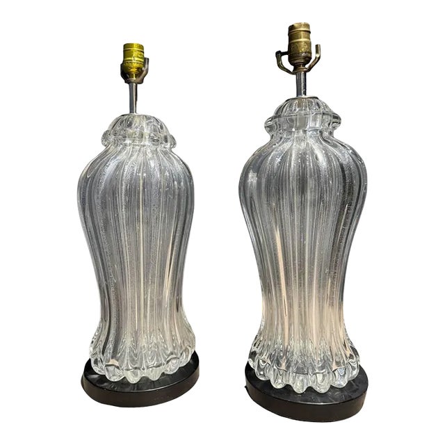 1920’s Murano Glass Table Lamps - a Pair For Sale