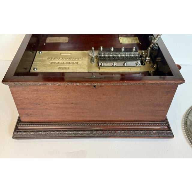 American Antique SYMPHONION MUSIC BOX & DISCS DOUBLE COMB Beautiful Sound !Estate Fresh For Sale - Image 3 of 17