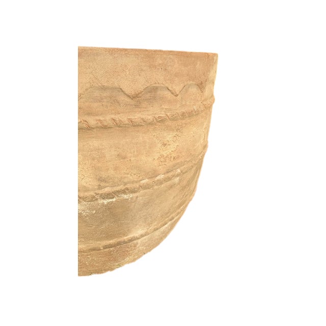 Vintage Terracotta Planter/Pot- Bowl Shaped Planter With Carved Detail and Scalloped Border For Sale - Image 4 of 4