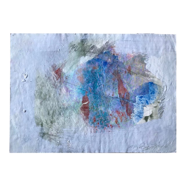 Patricia Zippin "Blue" 1980s Abstract Painting Academie Julian For Sale