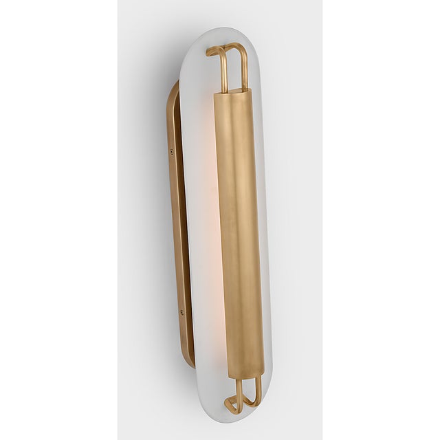 Teline 24" Oval Sconce in Antique-Burnished Brass and Matte White Designer: Kelly Wearstler Finish: Antique-Burnished...