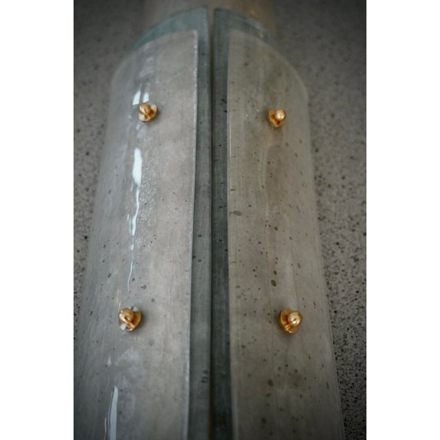 Metal Murano Aquamarine Green Art Glass and Brass Wall Light and Sconces, 2000 For Sale - Image 7 of 10
